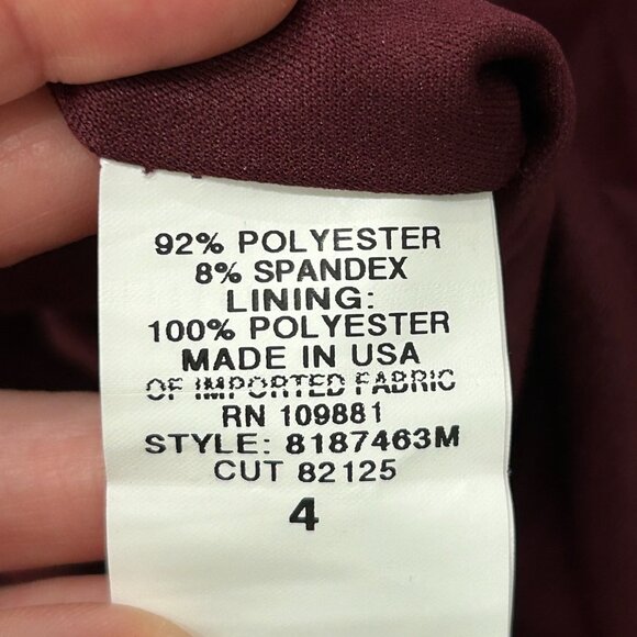 Donna Ricco Halter Dress Handkerchief Hem Burgundy Size 4 Elegant Evening Wear - Picture 6 of 10